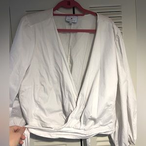 Draper James x Eloquii White Wrap Top | 22